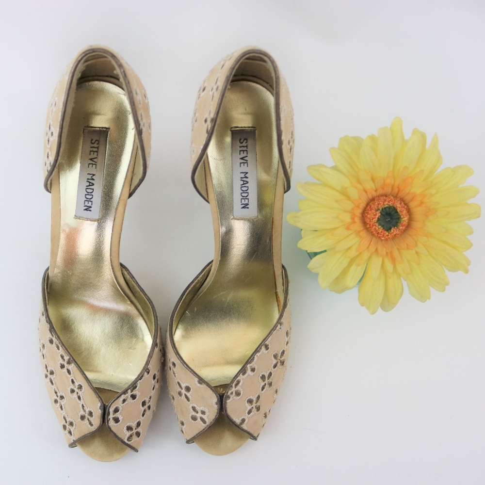 STEVE MADDEN d'Orsay Blush/Cream Peep Toe  - 8.5M